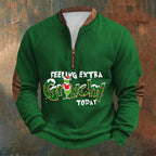 Unisex Long Sleeve Half-zip Crew Neck Sweatshirt - Random Style
