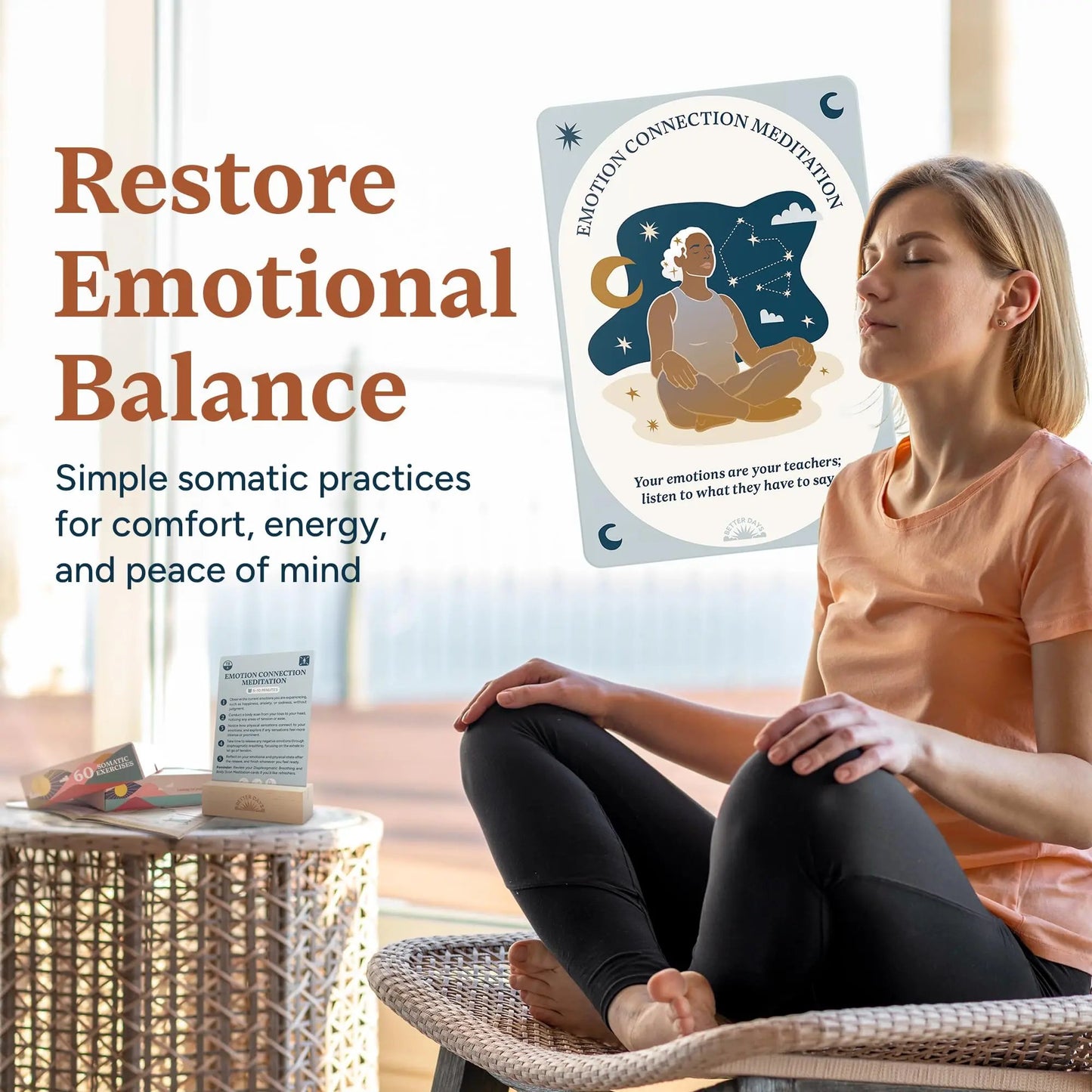🌿60 Somatic Therapy Exercise Cards🧠Your Nervous System Reset for Daily Calm 🥳📖 Step-by-Step Guidance - Beginner Friendly