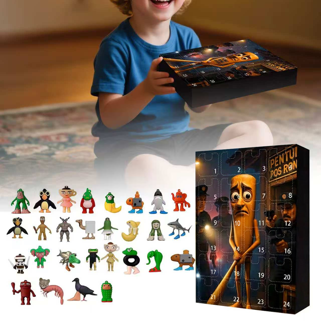 🎁 Last Day 50% OFF 🔥 Italian Brainrot Toys Countdown 24 Days Advent Calendar, Tung Tung Tung Advent Calendar