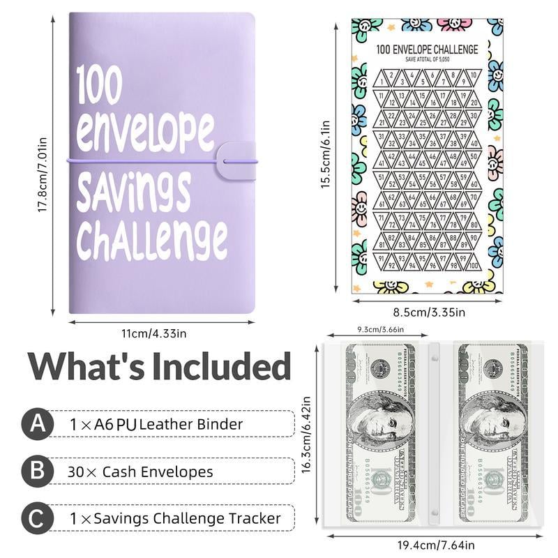 🔥💸100 Envelope Saving Challenged Binder