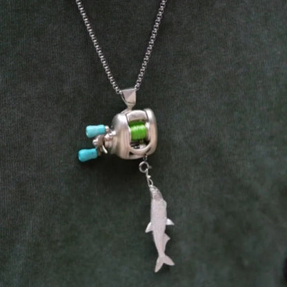 🎁Early Christmas Hot Sale 49% OFF🎣 Mini Fishing Reel Necklace · Take Your Passion Everywhere 🎣