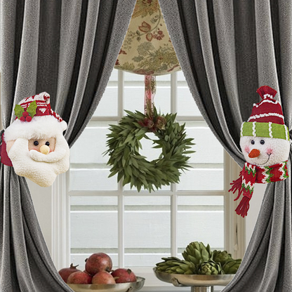 🎅 Last 70% discount Santa Claus Snowman Curtain