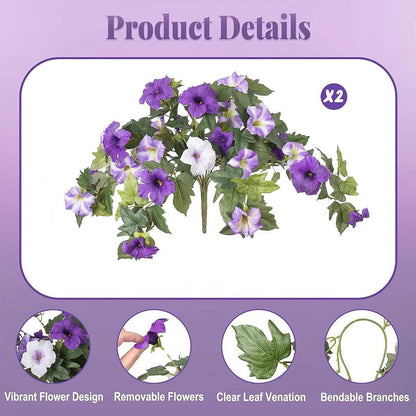 🌺🌷Artificial Fake Petunia Flowersfor Outdoor Decoration ✨(2Pcs)