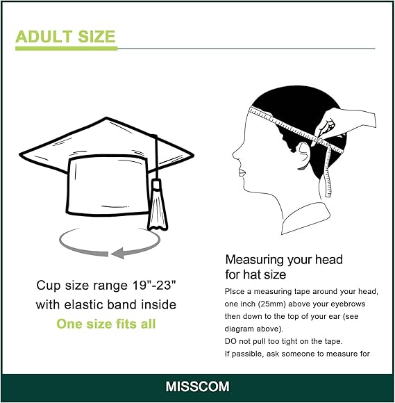 Unisex Matte Graduation Cap with 2026 Year Charm for Adult Middle High School and Bachelor