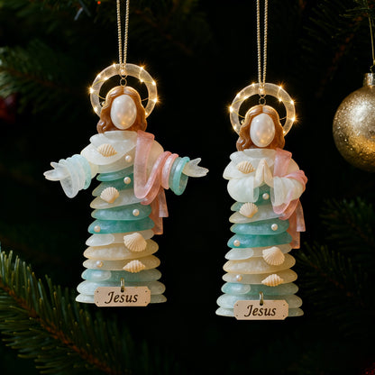 🎄Christmas Hot Sale 49% Off -💝Handmade Radiant Sea-Glass Jesus Ornament