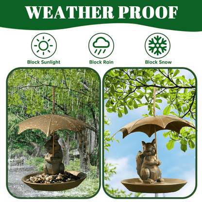 ☔️ Enchant Your Garden With The Animal Bird Feeder With Umbrella!