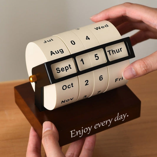 Personalized Wooden Rotating Perpetual Calendar