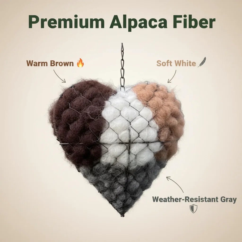 🕊️🕊️ Handmade Alpaca Fiber Bird Nesting Heart🕊️🕊️