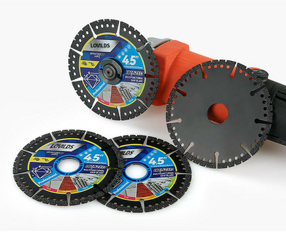 3-Pack 4.5″ Multi-Material Cutting Blades — Dry-Cut Metal, Tile & Stone for Angle Grinders