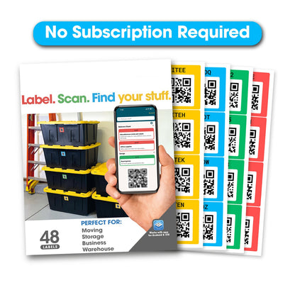 🏆35K+ SOLD! Original Color-Coded Scannable QR Labels (48 Pack)
