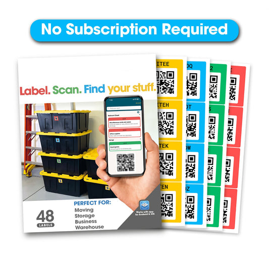 🏆35K+ SOLD! Original Color-Coded Scannable QR Labels (48 Pack)