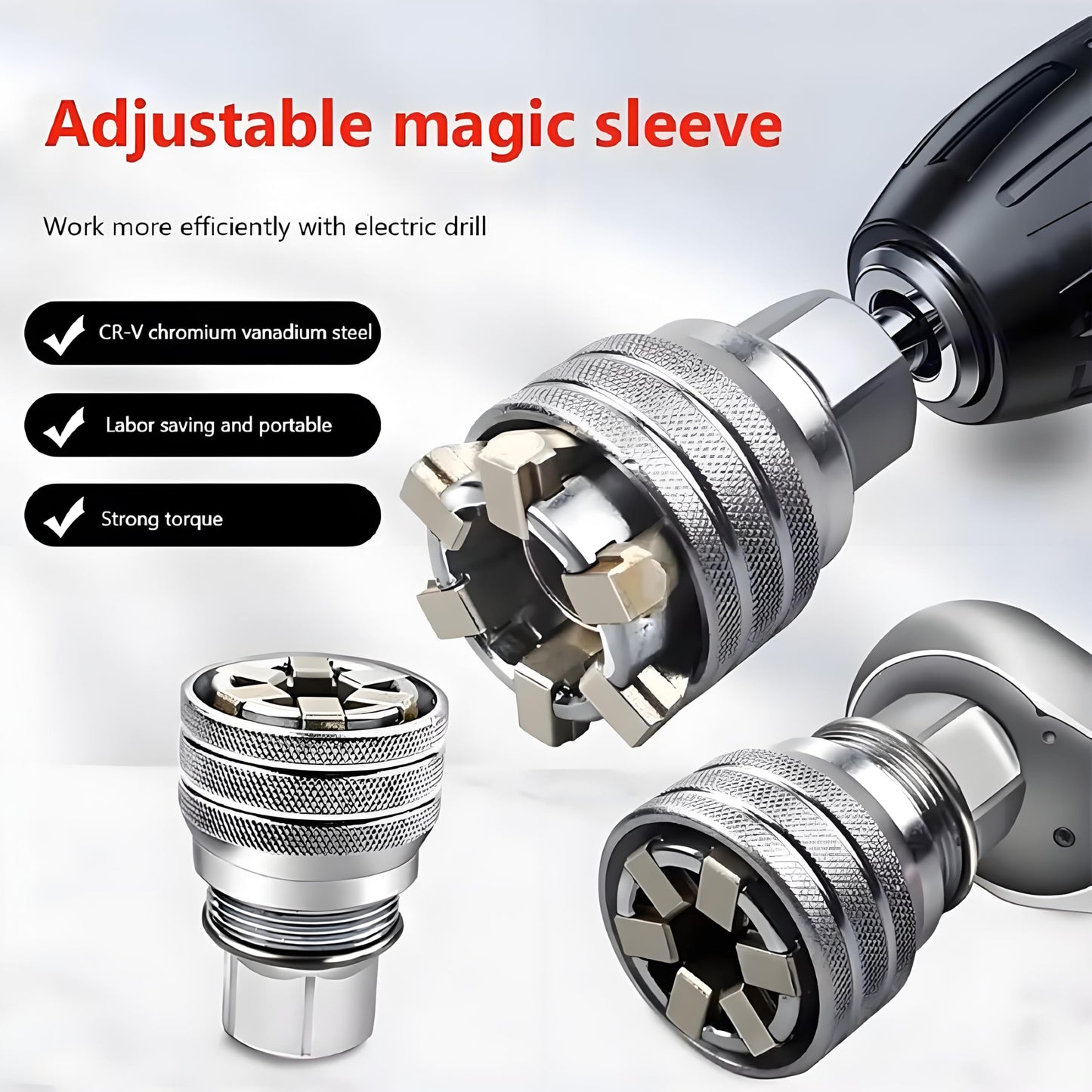 ⚙️ Self-Adjusting Socket Wrench | Fits 30+ Sizes for Auto & Home Repair
