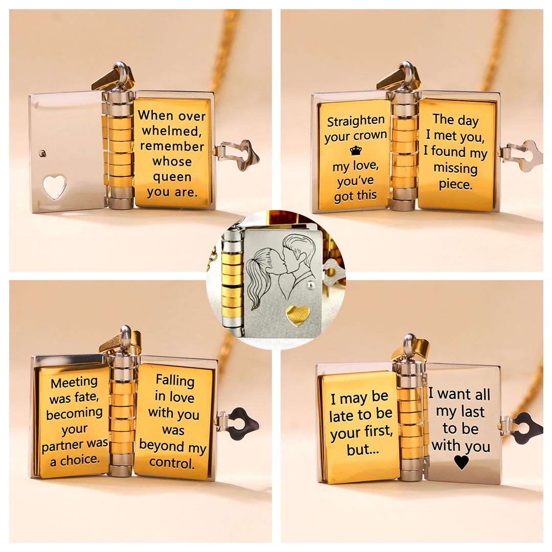 For Love - I Love You Book Necklace