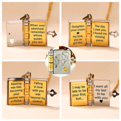 For Love - I Love You Book Necklace