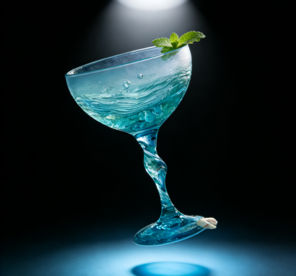 🌊🍷 Ocean Wave Sea Glass Wine Glass🌊