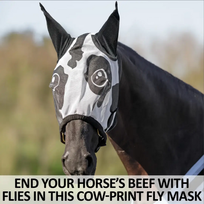 🏆 50K+ SOLD (Horse Lovers)🐴Dura-Mesh Grandpa Fly Mask with Funny Pattern Horse Fly Mask