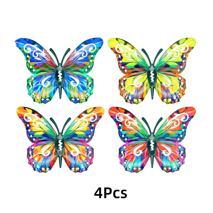 🦋A complete set! 4Pcs Butterfly Metal Wall Decor