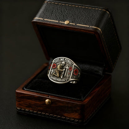 🌹 2026 Remembrance Soldier Ring 💍 Lest We Forget — Honoring the Fallen