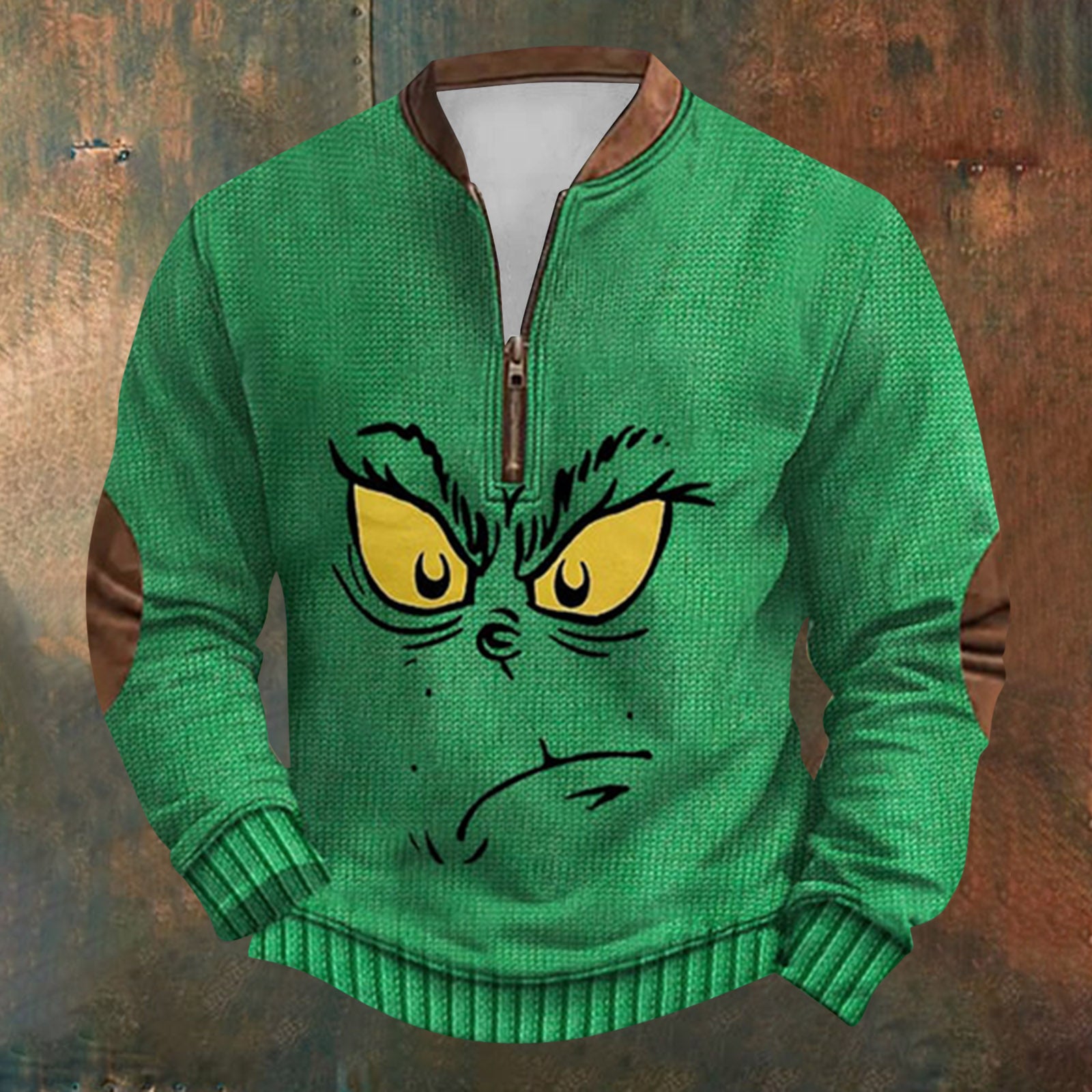 Unisex Long Sleeve Half-zip Crew Neck Sweatshirt - Random Style
