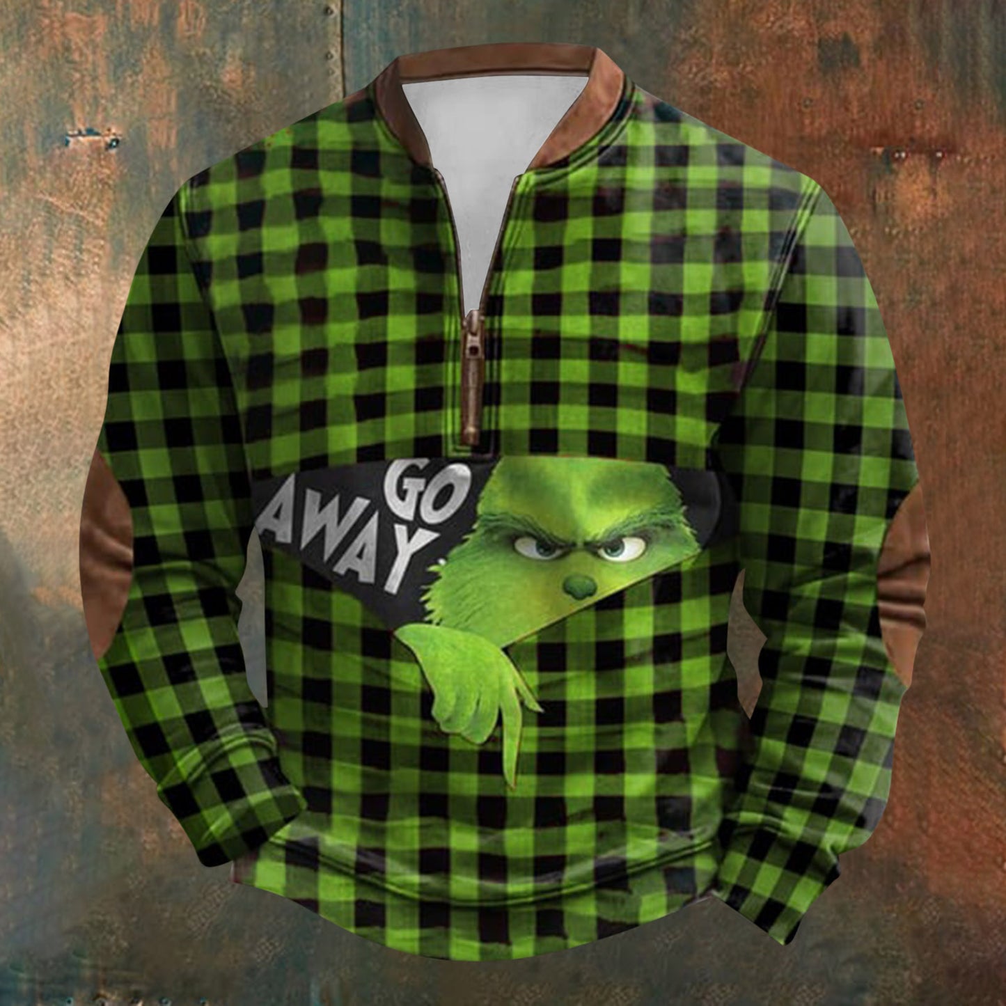 Unisex Long Sleeve Half-zip Crew Neck Sweatshirt - Random Style