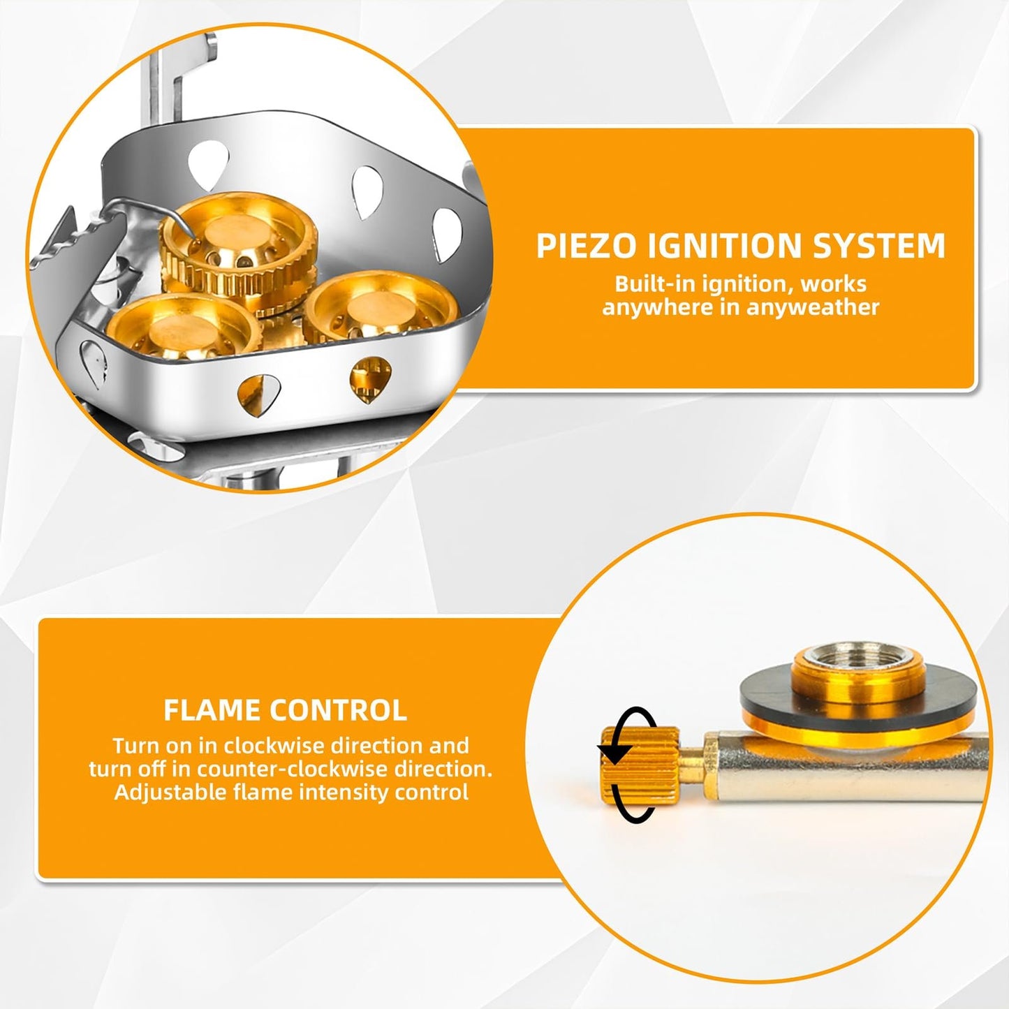 🔥LAST DAY 57% OFF🌟9900W/12800W Windproof Camping Stove, Camping Gas Stove with Piezo Ignition