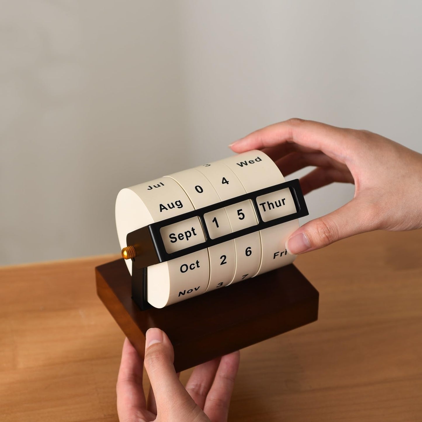 Personalized Wooden Rotating Perpetual Calendar
