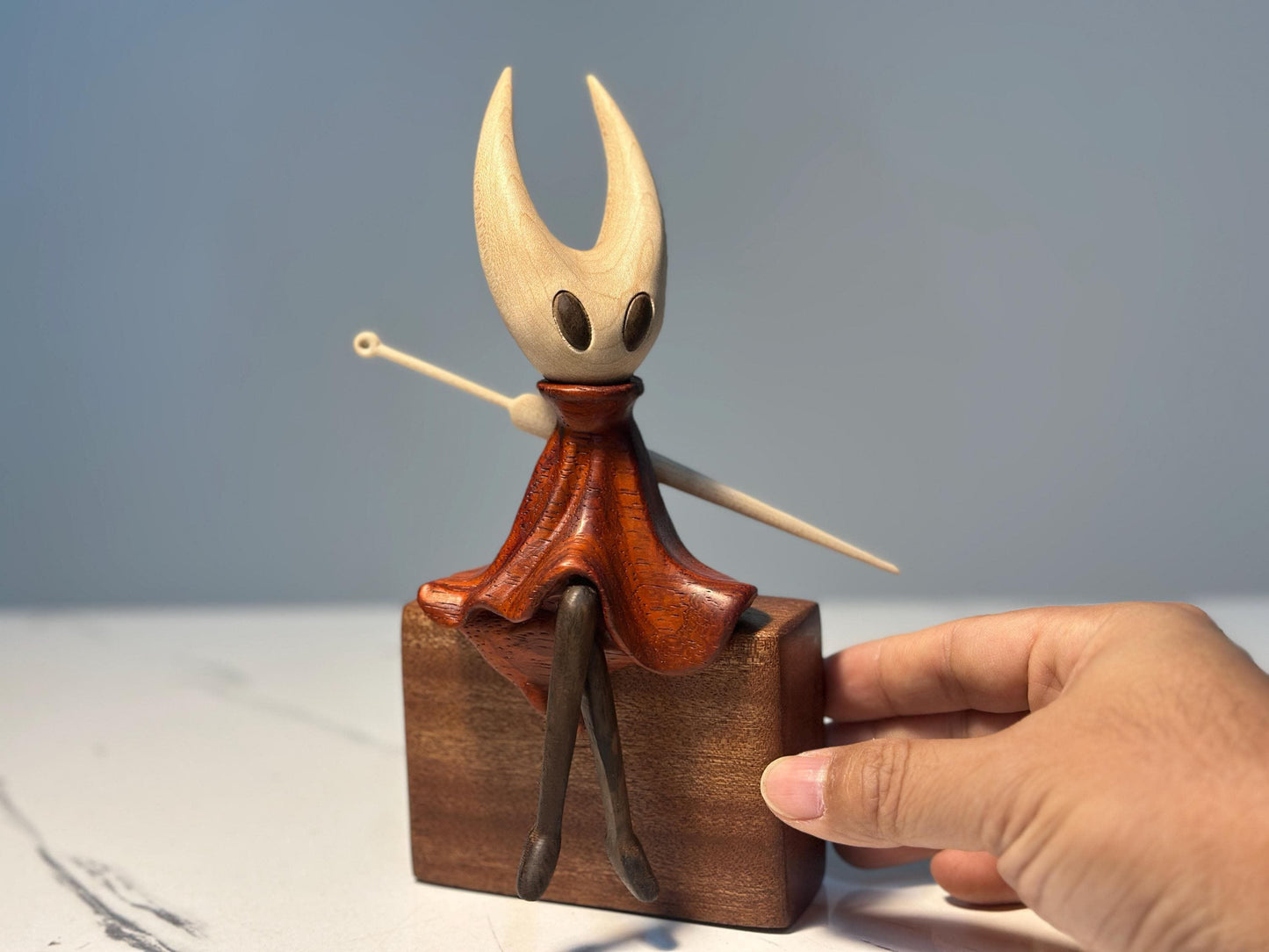 🎁Hot Sales Promotion 49% OFF⚔️Hollow Knight Inspired Walnut Wood Sculpture