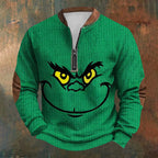 Unisex Long Sleeve Half-zip Crew Neck Sweatshirt - Random Style