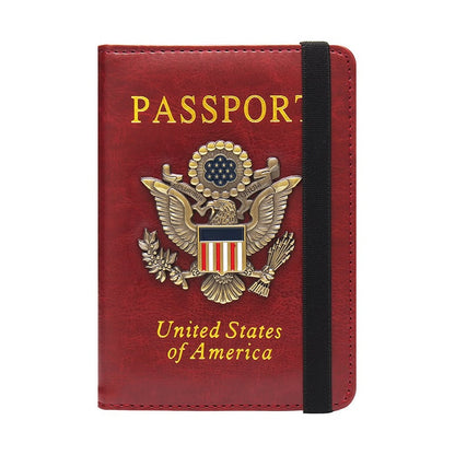 🏆35K+ SOLD!🦅Metal USA Badge Passport Holder Wallet Case - RFID Blocked, Travel Essentials Cruise Essentials