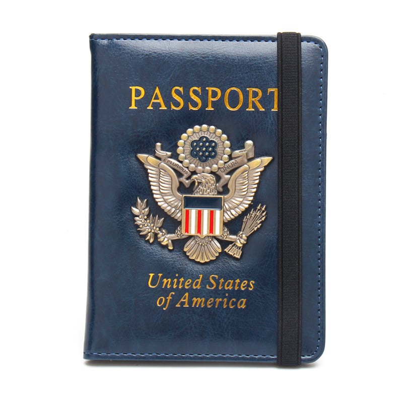 🏆35K+ SOLD!🦅Metal USA Badge Passport Holder Wallet Case - RFID Blocked, Travel Essentials Cruise Essentials