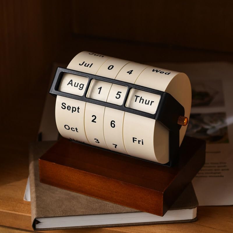 Personalized Wooden Rotating Perpetual Calendar