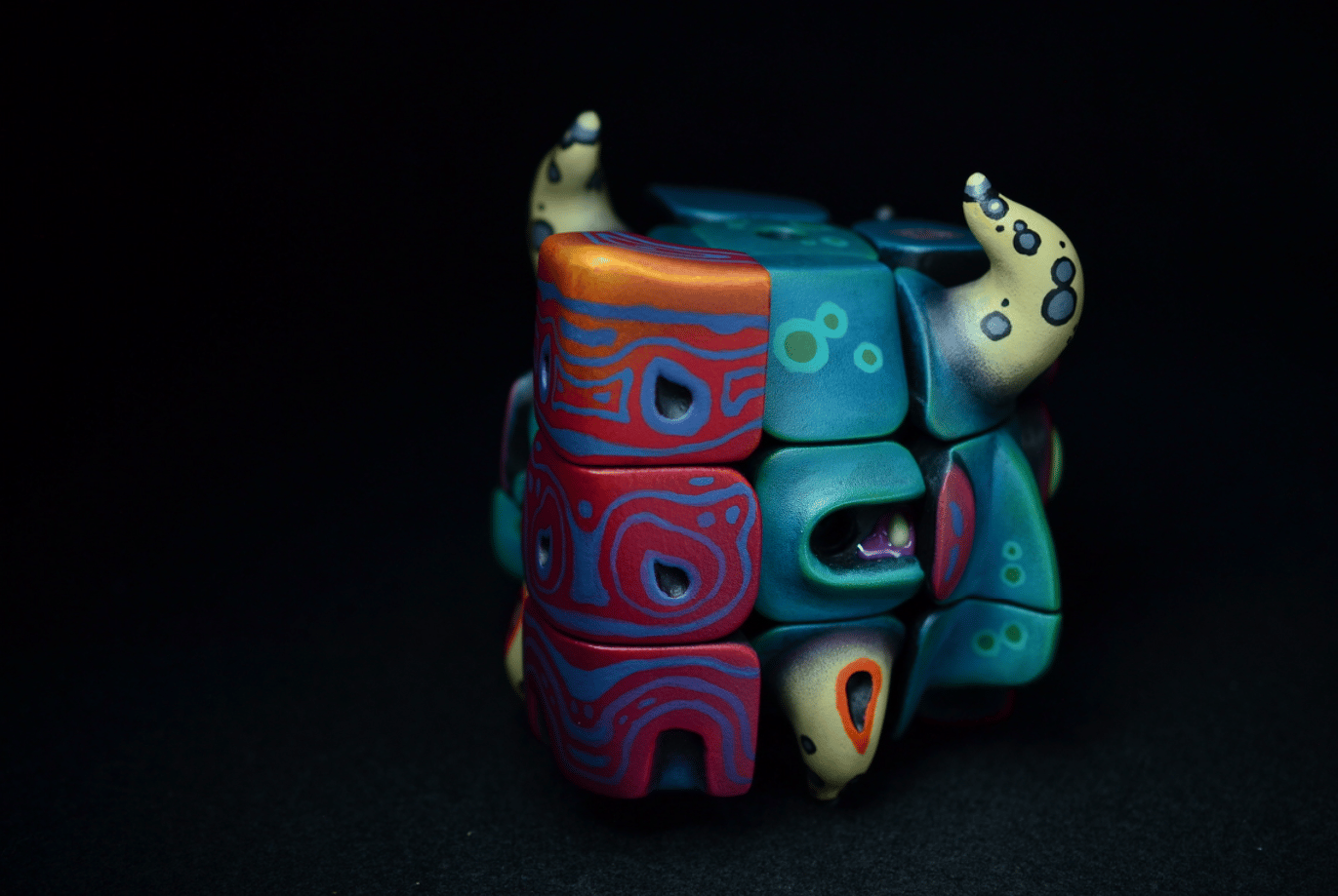 Artists Handmade Art Monster Sculpture Rubik's Cube Toys