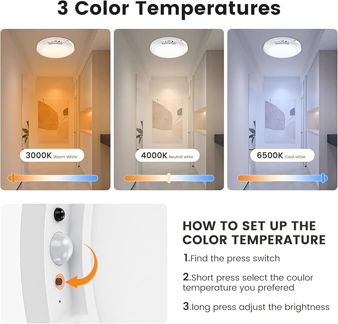 ✨Dimmable rechargeable ceiling light with motion sensor – magnetic & wireless