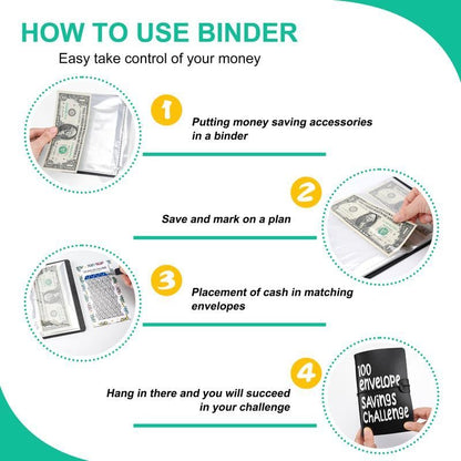 🔥💸100 Envelope Saving Challenged Binder