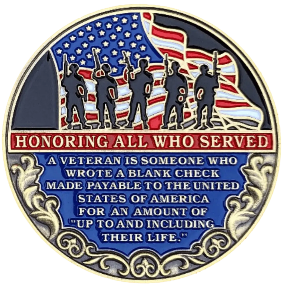 2-INCH TRIBUTE TO ALL SERVICE MEMBERS COMMEMORATIVE COIN
