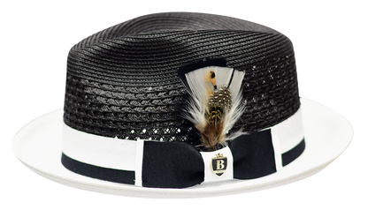 Franco | Two Tone Natural Straw Fedora