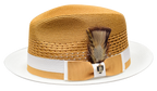 Franco | Two Tone Natural Straw Fedora
