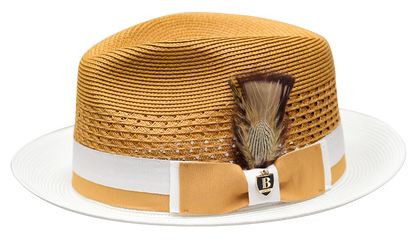 Franco | Two Tone Natural Straw Fedora