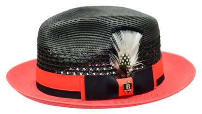 Franco | Two Tone Natural Straw Fedora