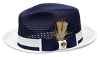 Franco | Two Tone Natural Straw Fedora