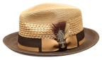 Franco | Two Tone Natural Straw Fedora