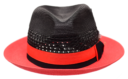 Franco | Two Tone Natural Straw Fedora