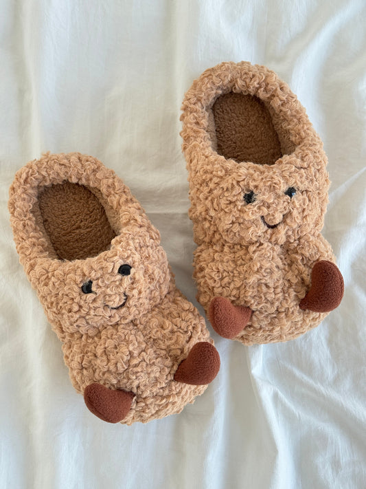 Peanut Jellycat Fluffy Fuzzy Scuff Slippers Soft Comfy Memory Foam Non-slip Indoor House Shoes