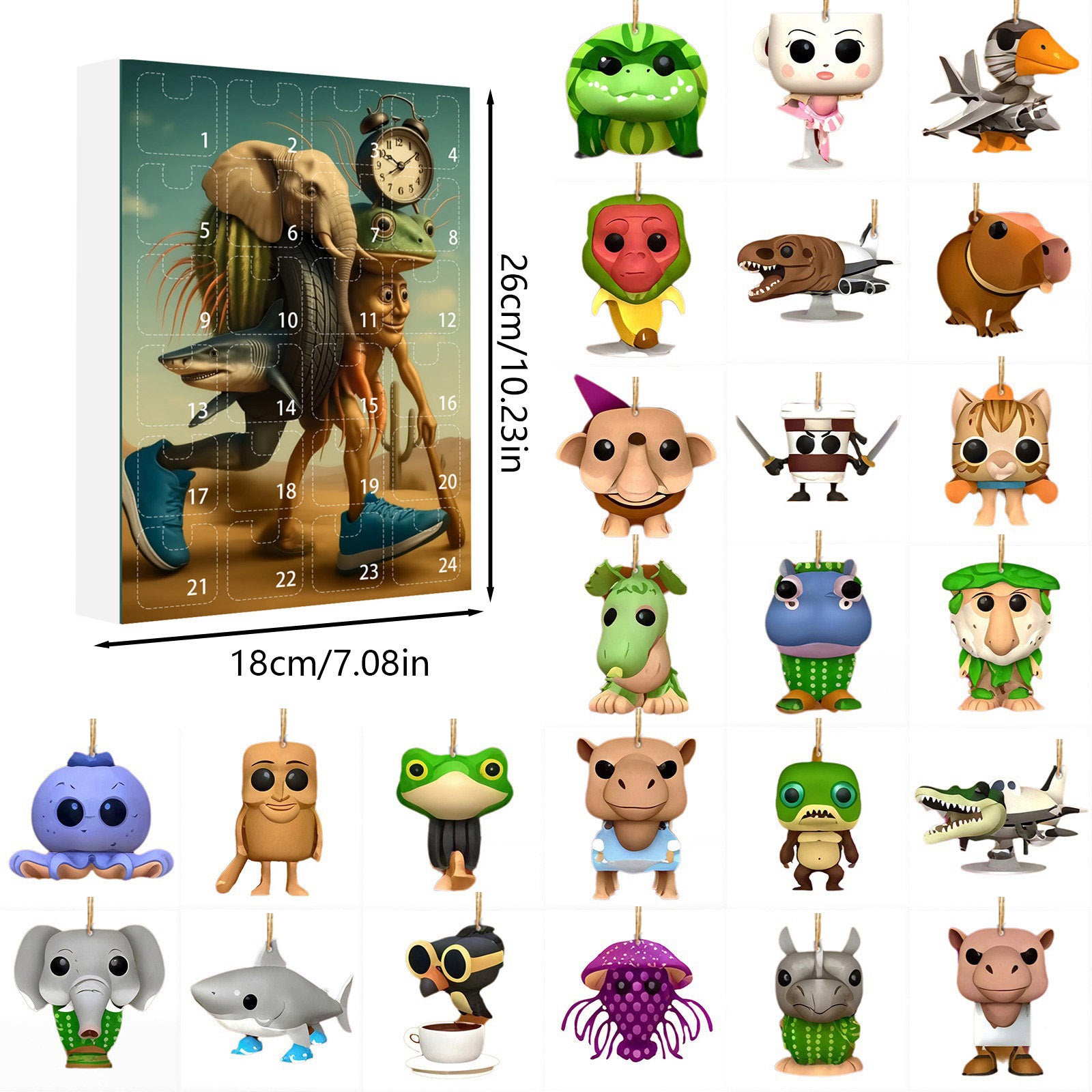 🎁 Last Day 50% OFF 🔥 Italian Brainrot Toys Countdown 24 Days Advent Calendar, Tung Tung Tung Advent Calendar