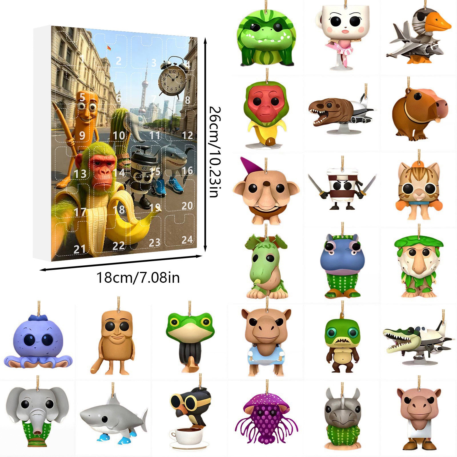 🎁 Last Day 50% OFF 🔥 Italian Brainrot Toys Countdown 24 Days Advent Calendar, Tung Tung Tung Advent Calendar