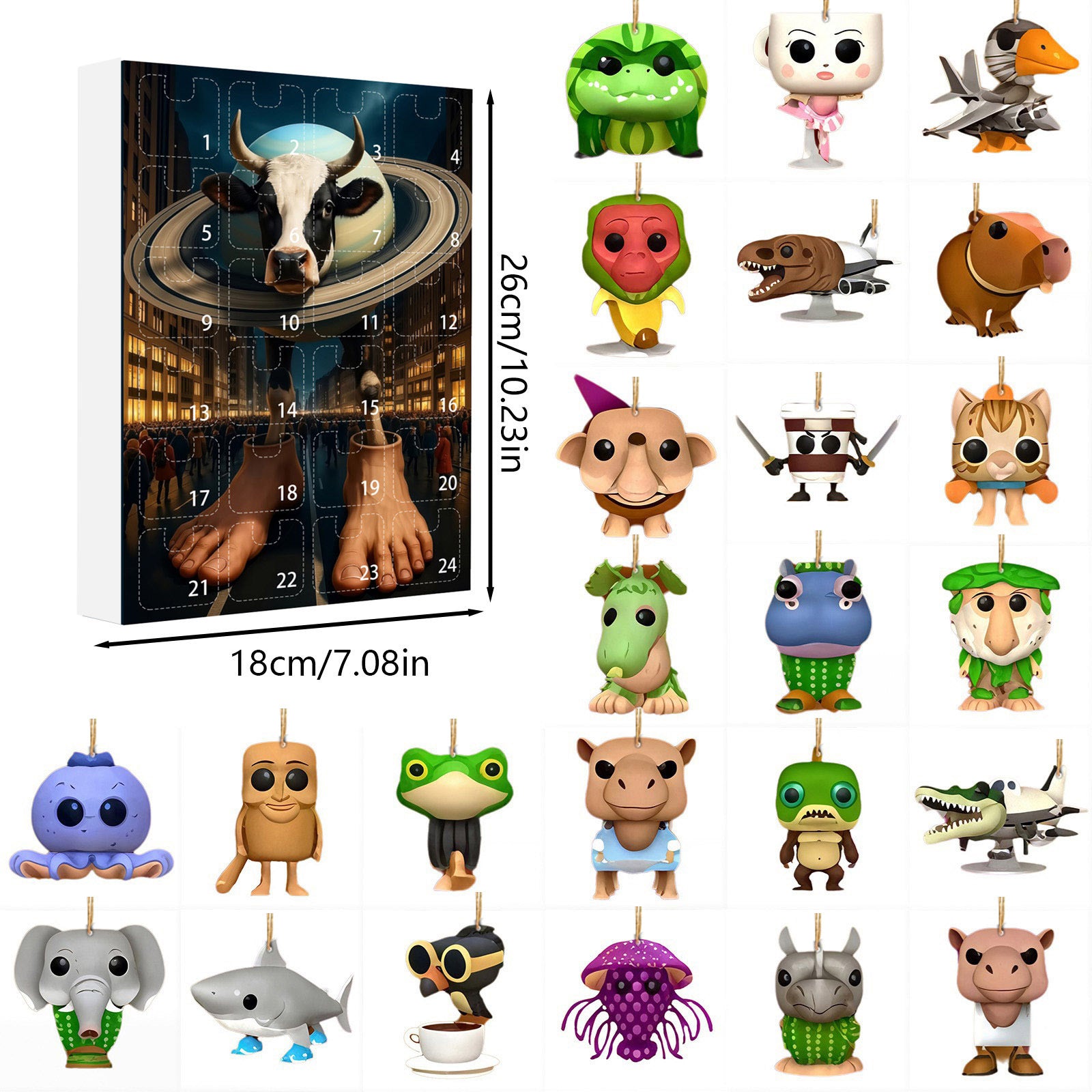 🎁 Last Day 50% OFF 🔥 Italian Brainrot Toys Countdown 24 Days Advent Calendar, Tung Tung Tung Advent Calendar