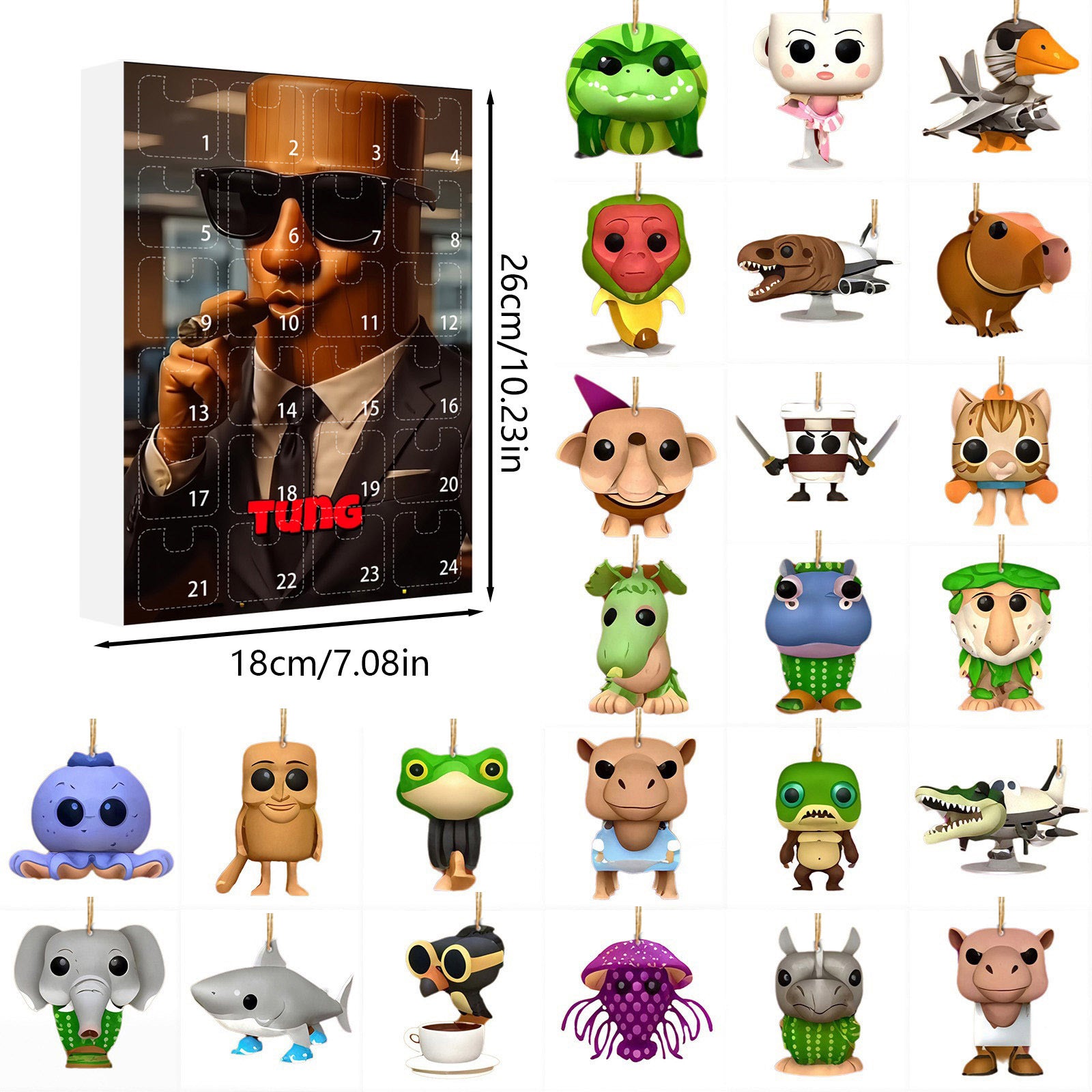 🎁 Last Day 50% OFF 🔥 Italian Brainrot Toys Countdown 24 Days Advent Calendar, Tung Tung Tung Advent Calendar
