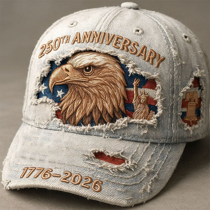 🏆Hand-Embroidered Artisan Cap💖US 250th Anniversary Casual Hat