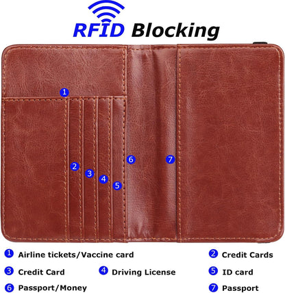🏆35K+ SOLD!🦅Metal USA Badge Passport Holder Wallet Case - RFID Blocked, Travel Essentials Cruise Essentials