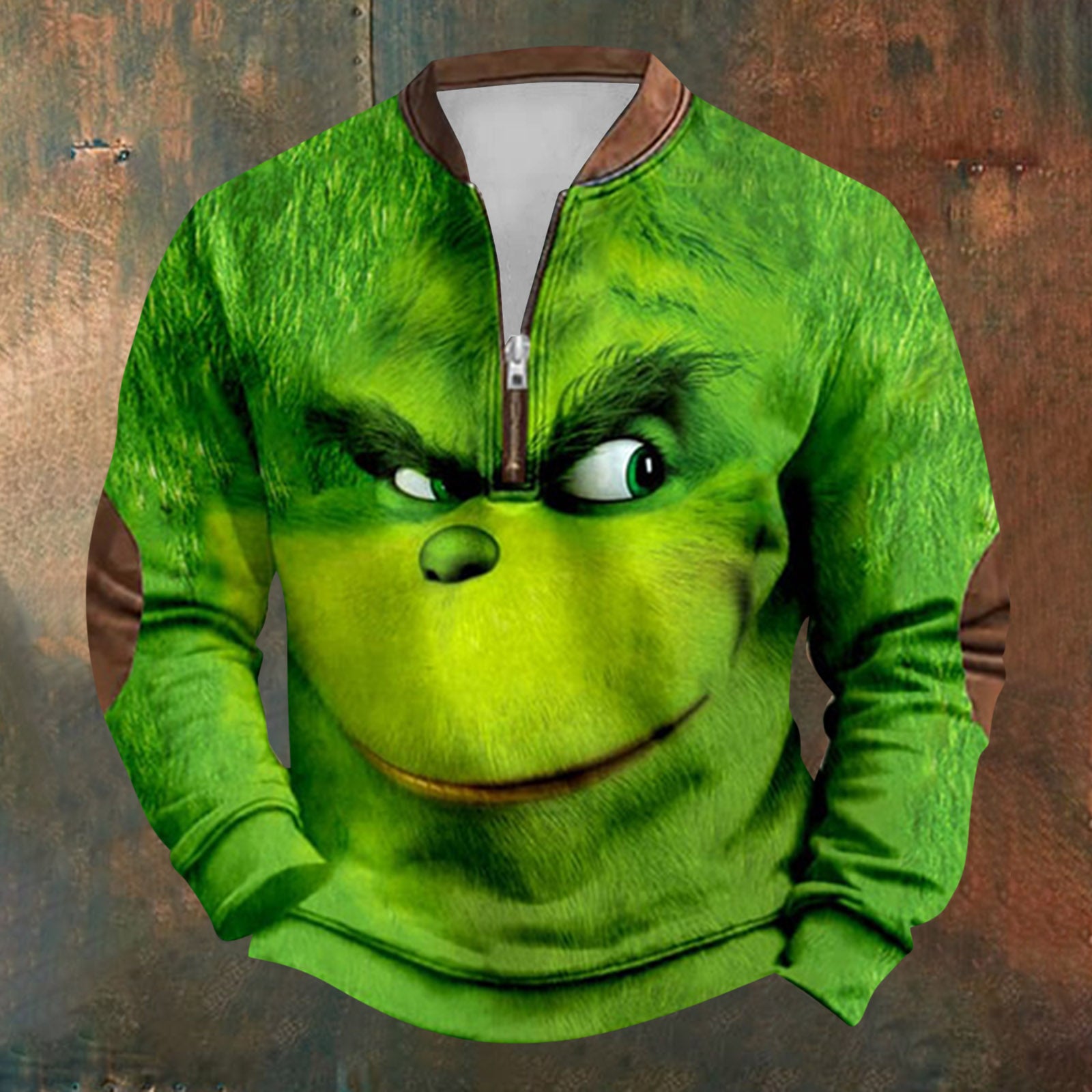 Unisex Long Sleeve Half-zip Crew Neck Sweatshirt - Random Style